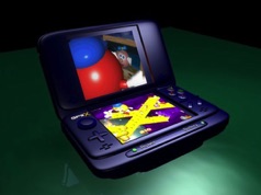 Handheld game console showing Vertically challenged